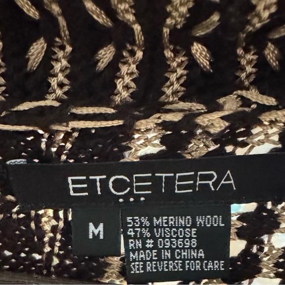 Etcetera Women's Black and Gold Crochet Sweater-M - Picture 5 of 7